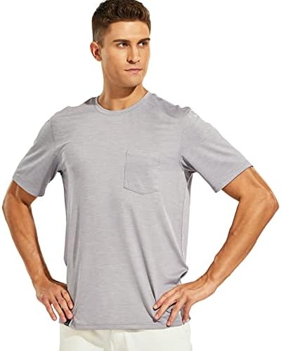 Haimont / Мъжки Леки Спортни Тениски За тренировки, бързо съхнещи Тениска за бягане с Къс ръкав и джоб