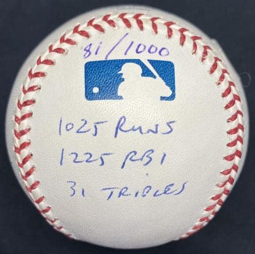 Гари Картър КОПИТО 2003 Подписан Статистически Бейзболен PSA / DNA Holo RJ Holo - Бейзболни топки с автографи