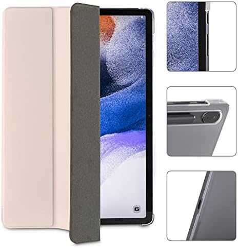 Калъф Hama за Samsung Galaxy Tab S7 FE/S7 + 12,4 инча (флип калъф за Samsung Tablet), Защитен калъф с функция стойка, Прозрачно Задната част на Магнитна капачка Розов цвят
