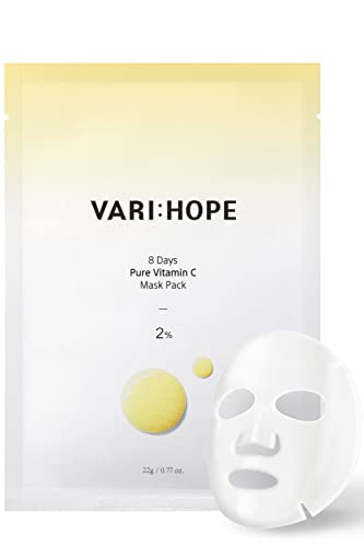 VARIHOPE 8 Days Pure Vitamin C Маска за лице | Корейски грижа за кожата с витамин С, за мъже и Жени | Коректор за тъмни петна и Овлажняващи Маски за лице | Маска за лице, продукти за ?