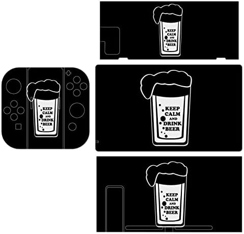 Успокой се и Пийте Бира Етикет Етикети Покриват Защитно предната панел за Nintendo Switch