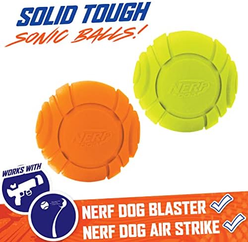 Играчки за кучета на Nerf Dog Sonic Топка, Лек, Издръжлив и водоустойчив, 2.5 инча, за по-малки/ Средни / Големи