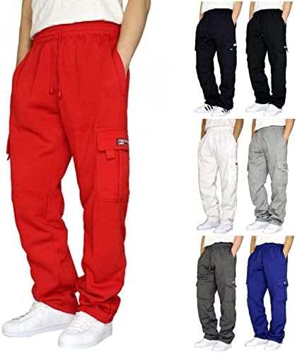 Мъжки Леки Спортни Панталони с джобове Свободно, Намаляване, Зауженные Класически Основни Панталони-Карго на