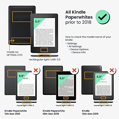 калъф kwmobile е Съвместим с Kindle Paperwhite - калъф за четец на електронни книги в белия корпус - Indian