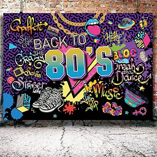 Ретро Фон за парти в стил хип-хоп 80-те, Назад в 80-те, хип-Хоп Графити, Тухлена Стена, Модерен Фон За Снимки