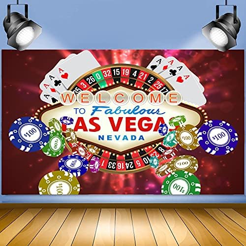 Фон казино в Лас Вегас за Фотография Партита FHZON 7x5ft Играч на Покер Чипове Снимка YouTube Заден План на Снимката Видео Подпори BJLHFH51