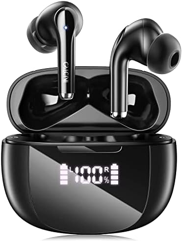 Безжични Слушалки CALCINI, Слушалки, Bluetooth 5.3 с led дисплей захранване, Чанта за зареждане, Тези Безжични