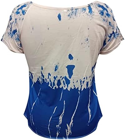 Дамски Блузи и Тениски, Дамски Годишна Ежедневна Тениска с открити рамене и Къс Ръкав, Отгоре с кръгло деколте