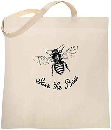 Хлопающие направления Спасят Пчелите Ретро-Холщовая чанта-тоут