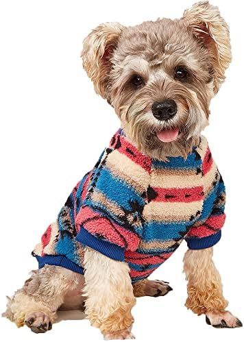 Шарен Пуловер за малки кучета Shier, Зимни Дрехи за кучета, Синята Дрехи за момчета и Момичета, Поло на Свети