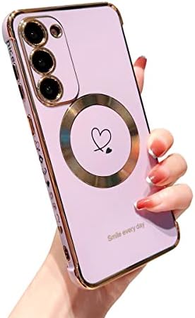 Hosgor е Съвместим с калъф Magsafe Galaxy S23 Plus, сладък дизайн във формата на сърце, безжично зареждане и