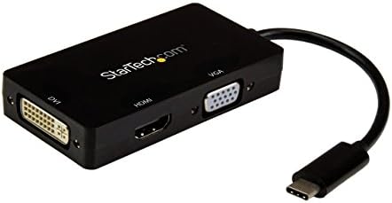 StarTech.com Адаптер видеодисплея 4K C USB към HDMI, VGA и DVI с множество портове за преносими компютри и монитори
