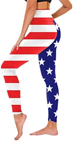 Гамаши за Жени с Флага на сащ, Панталони За Йога с Висока Талия, Подтягивающие Бедрата, САЩ, 4 юли, Шарени Гамаши