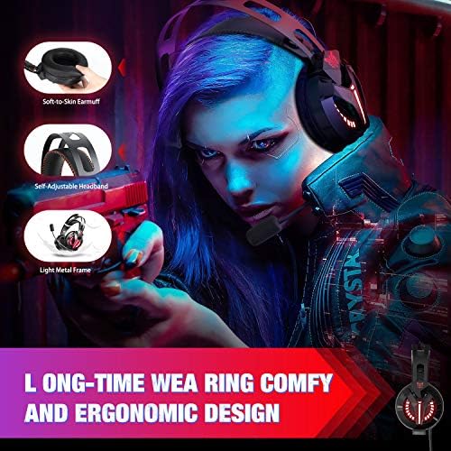 Детска слушалки Combatwing за PS4, Слот за слушалки със съраунд звук 7.1 Слушалки Xbox One с led подсветка микрофон