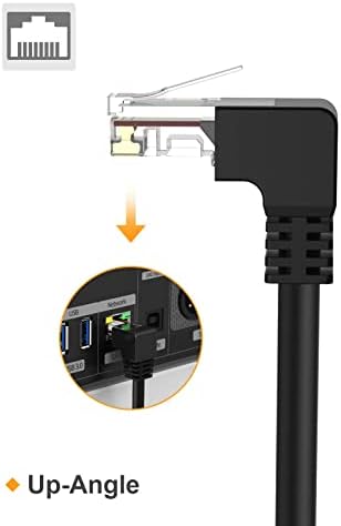 Многопортовый USB Адаптер C-hub, Комплект CableCreation 6-в-1 USB C-Hub със свързващ кабел CAT6 Ethernet мрежови кабел RJ45 LAN, Гигабитным мрежови кабел с наклон под ъгъл 90 градуса Нагоре
