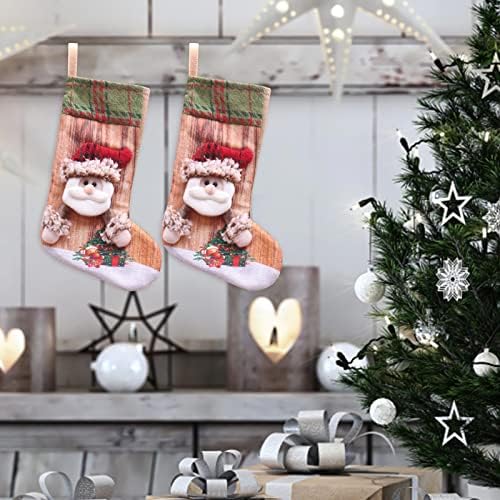 2 БР. Коледни Чорапи, Големи Коледни Чорапи, Украса, Дядо коледа, Снежен човек, Отглеждане с Елени, Коледни