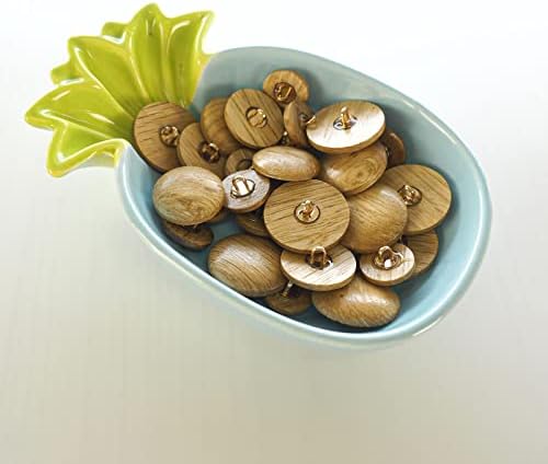 30 БР. Дървени Копчета за Шиене във формата на Гъби с 3 Размери Кръгли Копчета 15/20/23 мм за проекта Занаяти
