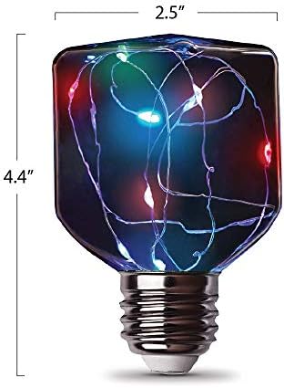 Електрическа Led Лампа Feit ФГ/SQ мощност 1 W, Декоративна Фея RGB, с Квадратно Прозрачно Сияние, 4,4 В x 2.5