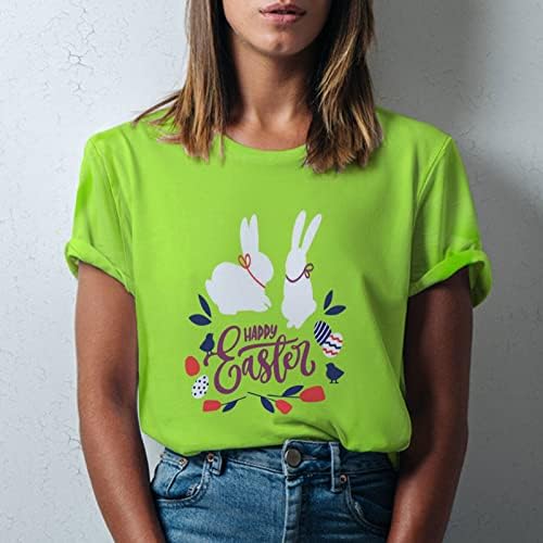 Дамски Ризи Дамски Великден Тениска С Къс Ръкав Лятна Тениска С Сладък Заек С Къс Ръкав В Ежедневието