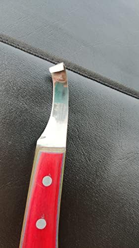 Кузнечные Инструменти за стек-Нож за Конски Копита Линия Премиум-клас с Тесен Нож от Японска Стомана Обикновена с Красивата Цветна дървена дръжка (вдясно)