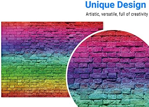 Funnytree Цветни Тухлена Фон на Стената на ЛГБТ Дъга Месец Гордост Графити Фон За Снимки Любов Рожден Ден на