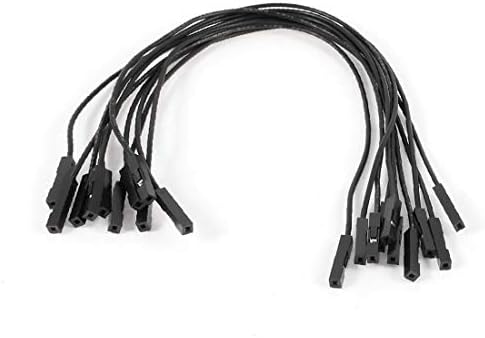 X-DREE 10 бр Двоен 1-пинов конектор дължина 21 см, кабел за свързване черен цвят (Cavo jumper против connettore