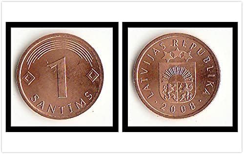 Европа се дърпа Европейската Латвия 1 Swant Coins 2008 издание Foreign Coins Подарък Колекция от Ya 1 Euro Die