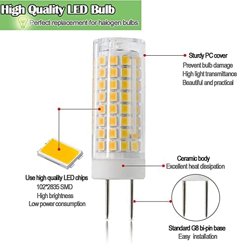 Led лампа G8 с регулируема яркост 7 W, еквивалентна на халогенна лампа G8 75 Вата-80 W, Двухконтактная Базова