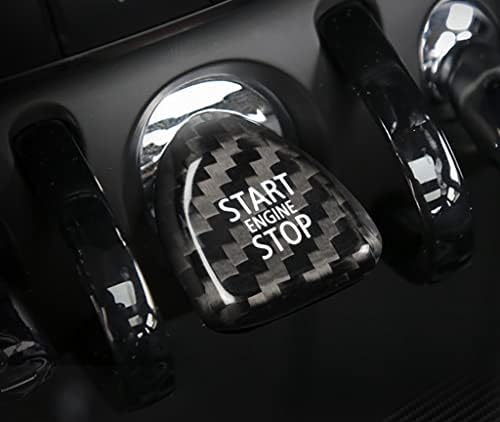 Eppar Нова капачка бутон за стартиране на двигателя от въглеродни влакна, Съвместим с Mini Cooper F55 F56 2013-2020