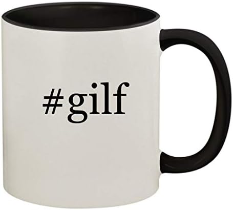 Подарък дрънкулки gilf - Керамични Цветна Дръжка и Вътрешната част на Кафе Чаши с обем 11 грама, Черна