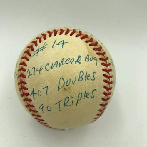 Красив Ърни Банкс С Автограф И Голям Надпис STAT Baseball RJ COA - Бейзболни Топки с Автографи