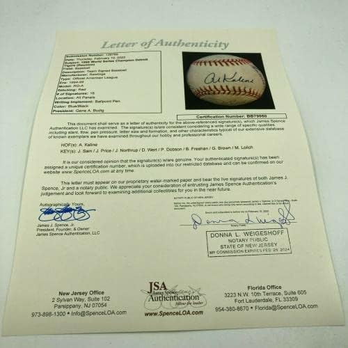 1968 Отбор на Шампионите от Световна серия Детройт Тайгърс Подписа бейзболен договор с JSA COA - Бейзболни топки