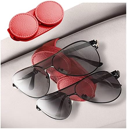Държач за слънчеви очила zipelo за Слънцезащитен козирка на автомобила, Двухпозиционная Кожена Поставка за очила,