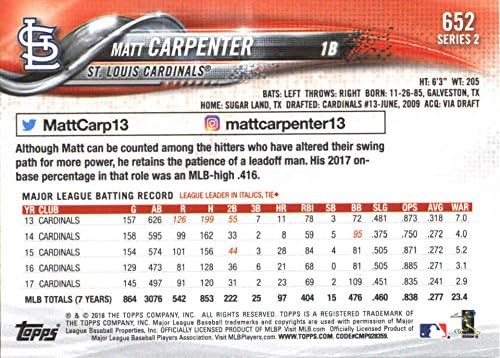 2018 Бейзболна картичка Topps Series 2652 Мат Карпентър, Сейнт Луис Кардиналс - GOTBASEBALLCARDS