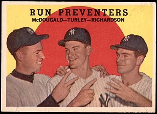 1959 Гил Макдугалд/Боб Търли/Боби Ричардсън от Ню Йорк Янкис (Бейзболна картичка), забившие 237-ти номер, забегали,