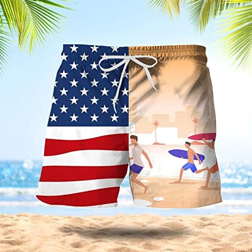 Плажни шорти за плуване, мъжки пролет-лято ежедневни панталони, панталони с принтом хартата, лоскутные спортни плажни панталони с