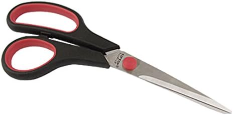 Aexit 7,6 Черни ножици с червена извита пластмасова дръжка, ножици от неръждаема стомана, ножици