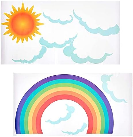 Преливащи се цветове стикери за стена за детски стаи (23,6 x 12,6 инча, 2 листа)