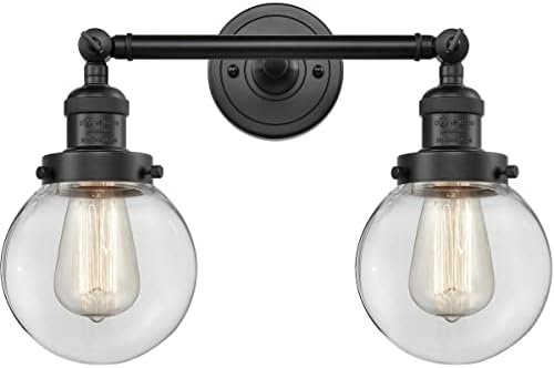 Иновации 208L-BK-G202-6-Led 2-те долно Оттичане, лампа за баня, Матово-Черен