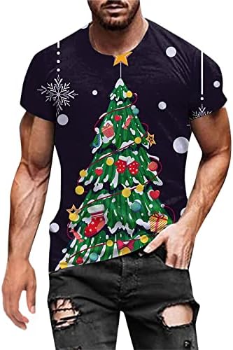 Тениски WOCACHI Коледа Мъжки Solider с къс ръкав, Забавни Коледни Тениски с Образа на Дядо Коледа За спортни