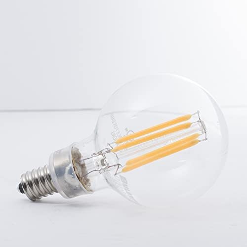 Led лампа Bulbrite с регулируема яркост с нажежаема жичка G16 Candelabra мощност 4,5 Вата (E12) - 350 Лумена,