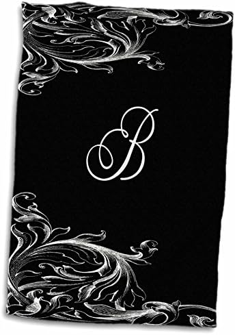 Кърпи 3dRose Florene - Във викториански стил - Изображение на буква B в викториански стил Scrolly - (twl-234317-3)