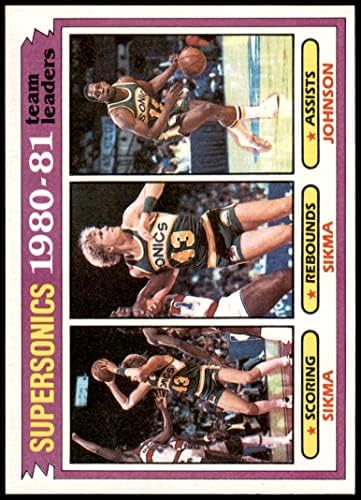 1981 Topps 64 Лидери Sonics Джак Сикма /Мечо Джонсън Сиатъл суперсоникс се (Баскетболно карта) NM/ MT суперсоникс
