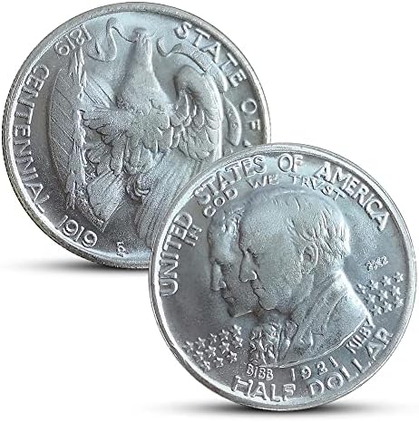 Възпоменателна Монета в Полдоллара 1921 г. в Алабама, Чуждестранните Монети, Монети на Съединените Щати, Посеребренный Медальон
