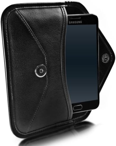 Калъф BoxWave, който е Съвместим с Samsung Galaxy C8 (Case by BoxWave) - Луксозни Кожена чанта-месинджър, дизайн