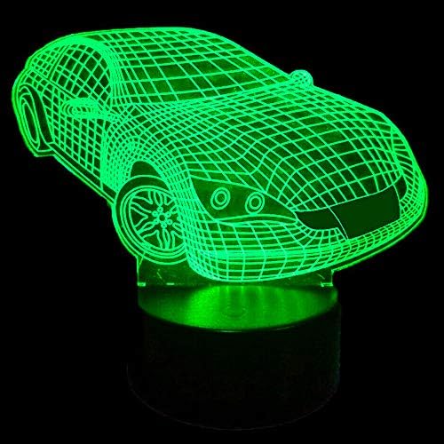 Jinnwell 3D Авто нощна светлина Лампа Илюзия Led 7 Цвята, което променя Сензорен Прекъсвач, Настолни Лампи За