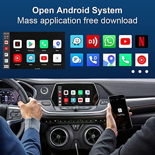 2023 4G CarlinKit V3 AI Box за кола с кабелен CarPlay, ултра -, 8-ядрен чип, 4 + 64G, DT, вградена система Android 9, актуализация Carplay / Android Auto до безжичен, GPS, YouTube, Netflix, Google Play, СИМ и TF карта