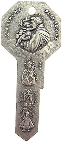 Окачване за ключове на Свети Кристофър и Свети Антоний с Дължина 2 Инча с Веригата