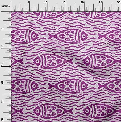 Раирана коприна лилава кърпа oneOone Азиатски блок рибка Плат за шиене набивная плат за бродерия ширина 42 инча