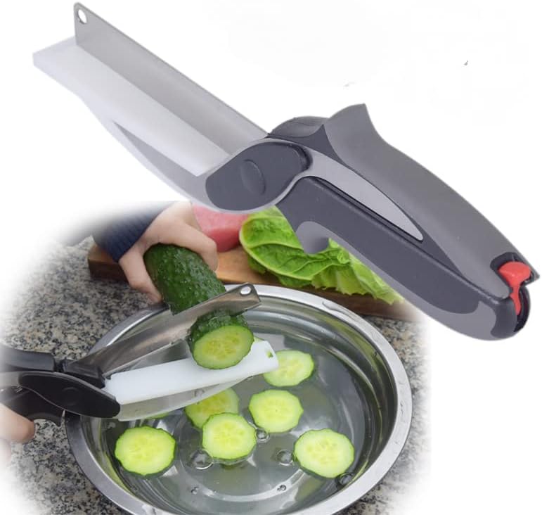 Mocoe Домакинство Кухненски ножици за зеленчуци, Многофункционален кухненски нож Две в едно, умен кухненски
